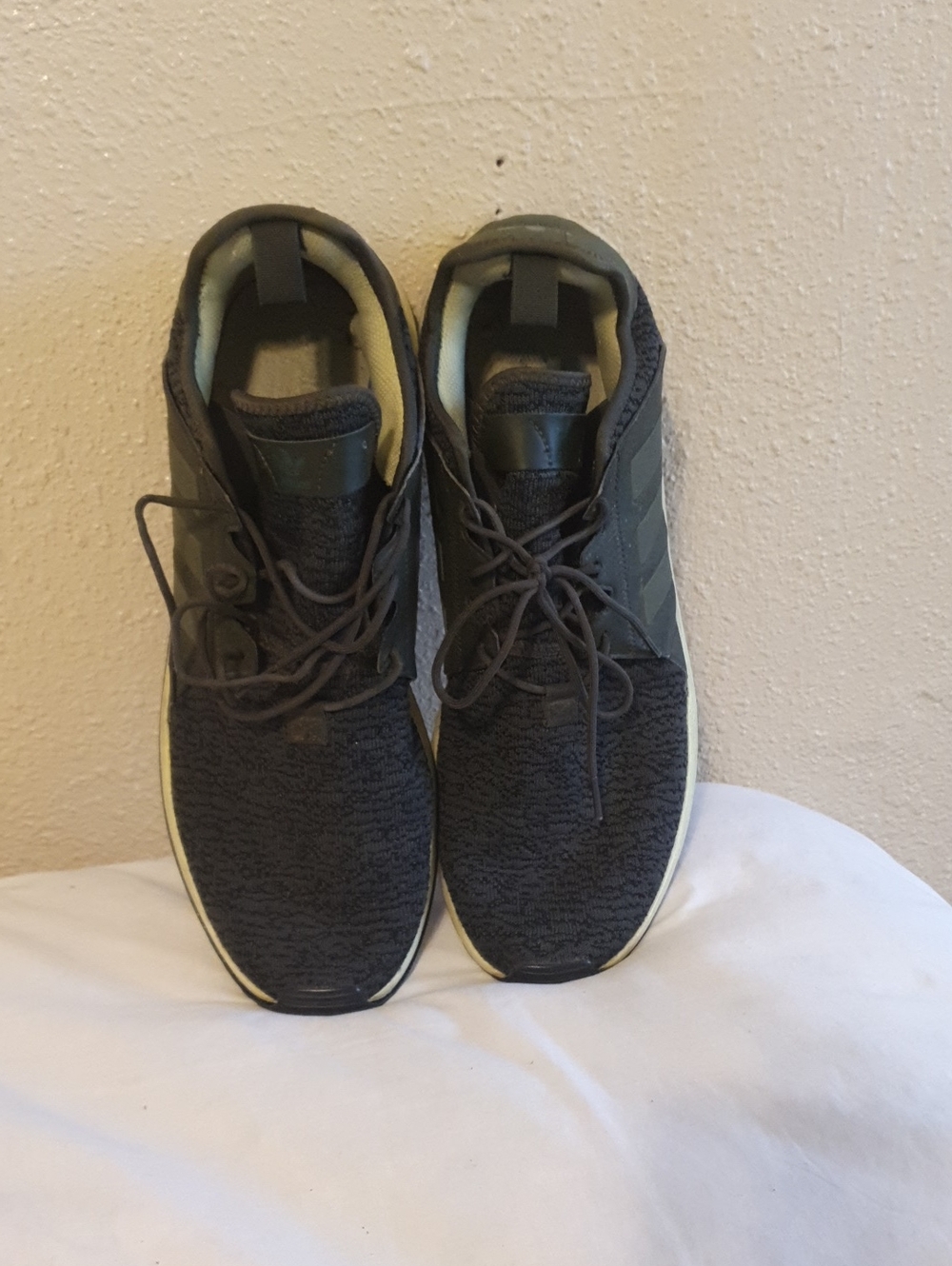 adidas Men's Charcoal Knit Lace-Up Sneakers